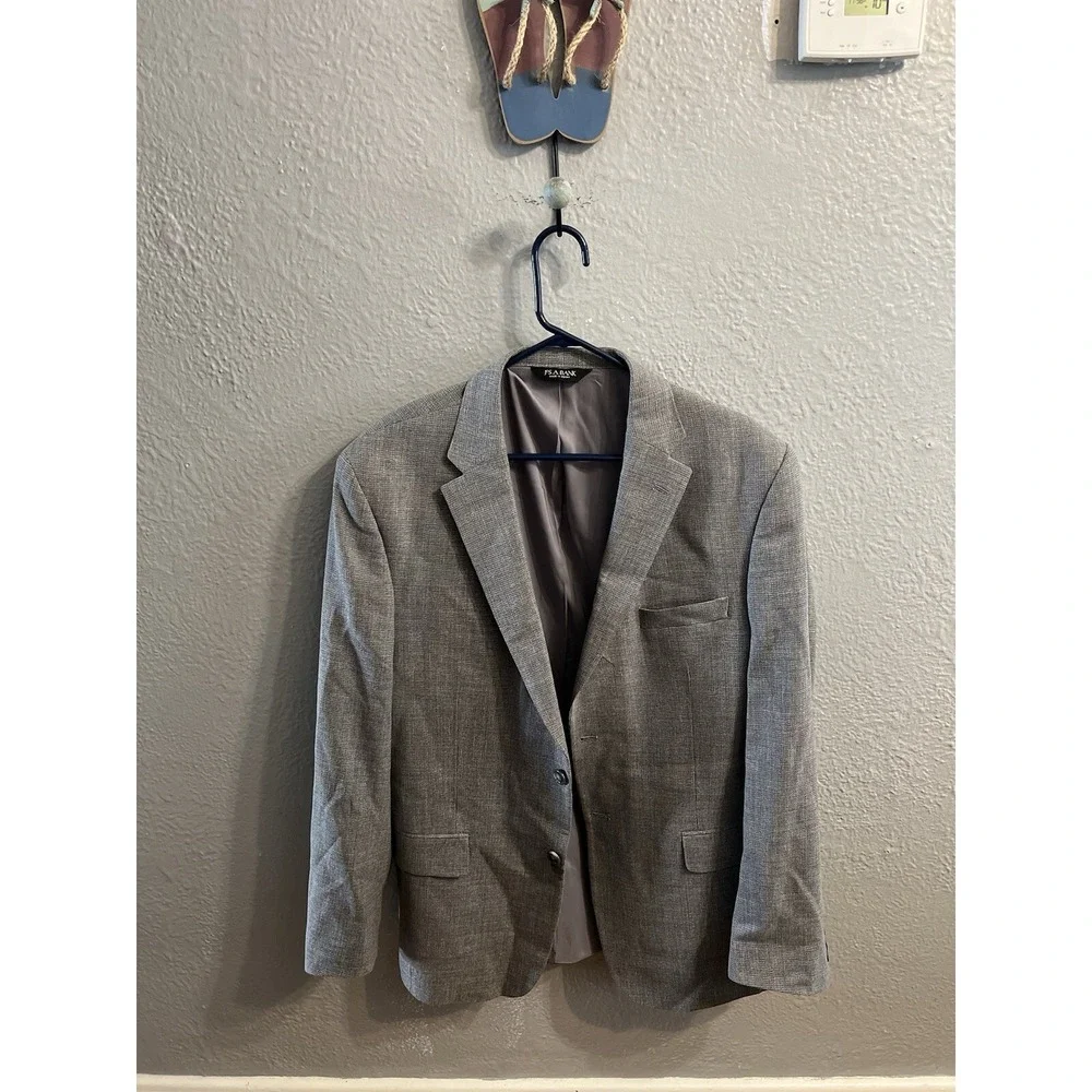 Jos A Bank Mens Blazer‎ Jacket Size 44R Gray Wool Sport Coat